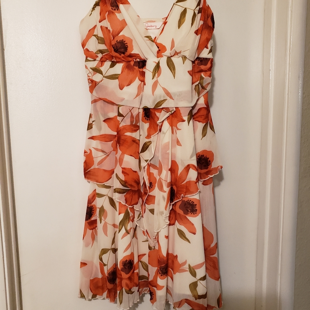 2 For $20--Chiffon Floral dress w spaghetti straps great for party or cruise